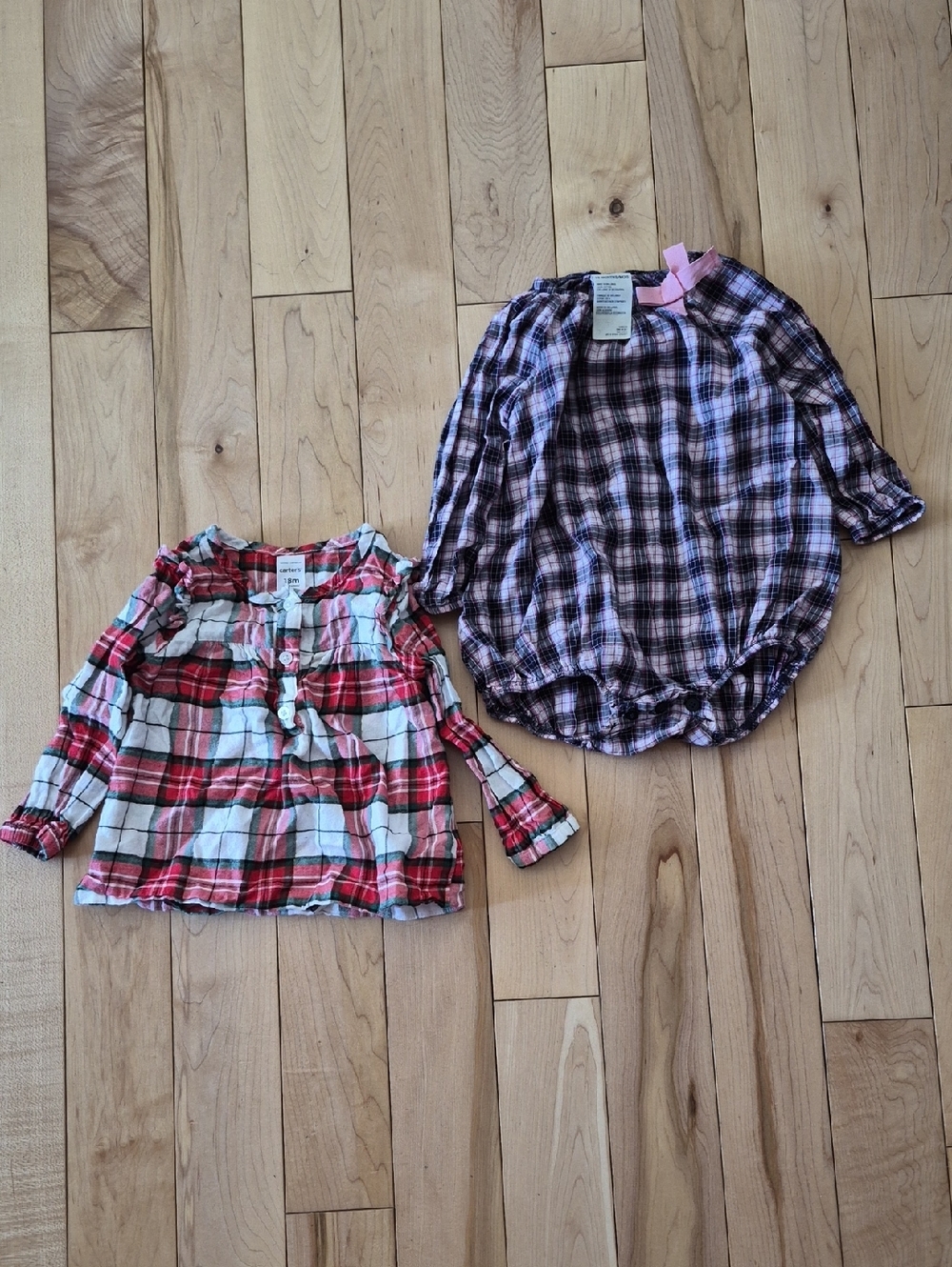 2 Girls Size 18m Carter's/Oshkosh Long Sleeve Shirts